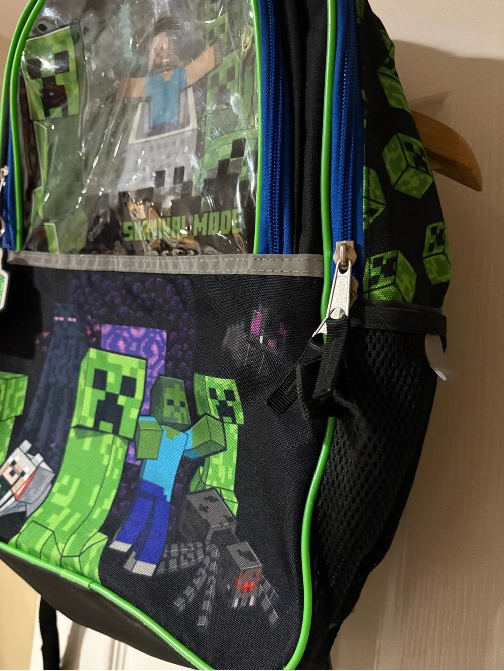 Kids Black and Green Minecraft Survival Mode Backpack